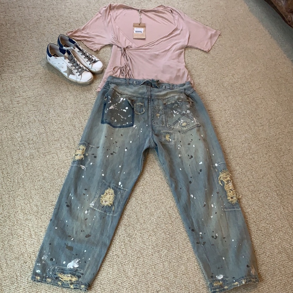 Magnolia Pearl Cotten Minor Paint Splatter Jeans - Picture 11 of 15